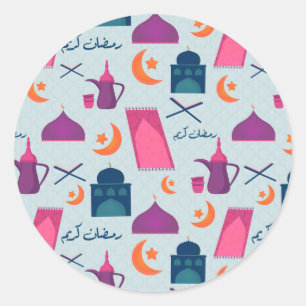 Festliches islamisches Ramadan-Design Runder Aufkleber