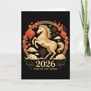 Festliches Jahr des Pferdes 2026 Fortune Lady Mond Karte