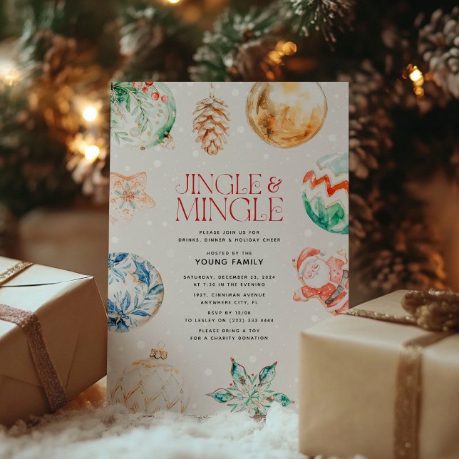 Festliches Jingle & Mingle Weihnachts-Party Einladung (Von Creator hochgeladen)