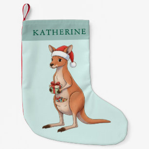 Festliches Känguru mit Weihnachtsmannmütze Weihnac Kleiner Weihnachtsstrumpf