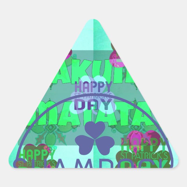 Festliches Kleeblatt, das St. Patrick's Floral fas Dreieckiger Aufkleber (Vorderseite)
