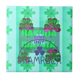 Festliches Kleeblatt, das St. Patrick's Floral fas Fliese
