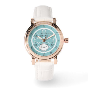 Festliches königliches botanisches Robin-Ei-Blau-M Armbanduhr