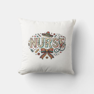 Festliches Krankenpfleger Vintage-Stickerei-Shirt- Kissen