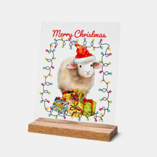 Festliches Land Frohe Weihnachtswortschaf Acrylschild