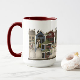 Festliches Land Rustikaler Schneemann Tasse