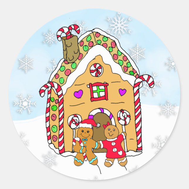 Festliches Lebkuchen Weihnachten Runder Aufkleber (Vorderseite)