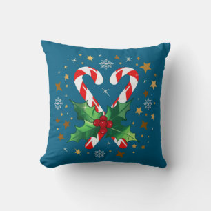 Festliches Lebkuchenherz   Weihnachts-Holly & Ster Kissen