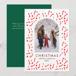 Festliches Lebkuchenmuster Weihnachtsfamilienfoto Feiertagskarte