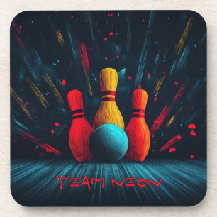 Festliches Neon-Bowling Getränkeuntersetzer