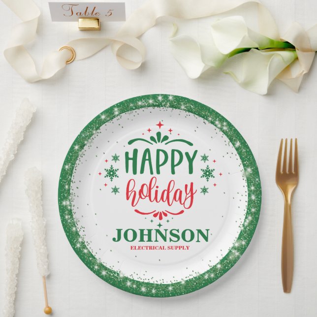 Festliches Party in Rot und Grün Pappteller (Hochzeit)