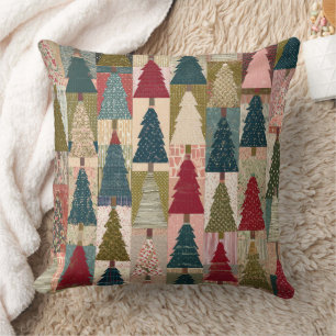 Festliches Patchwork-Weihnachtsbaum-Muster (3) Kissen