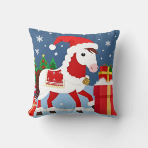 🐴 Festliches Pferd Cozy Winter Heim Stil Kissen