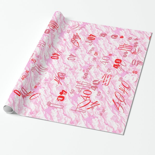 Festliches pinkfarbenes Rosa bewölkt Dekor Geschenkpapier (Ungerollt)