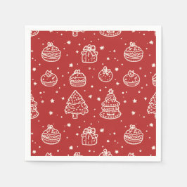 Festliches Red Minimal Weihnachtskost Serviette