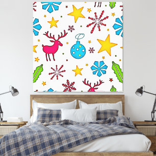 Festliches Rentier-Magie-Muster-Design Leinwanddruck