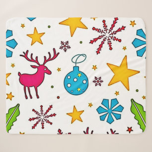Festliches Rentier-Magie-Muster-Design Sherpadecke