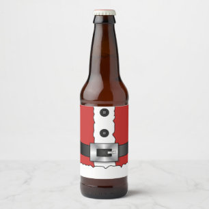Festliches Retro Weihnachtsroter Anzug Bierflaschenetikett