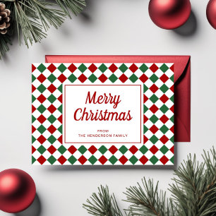 Festliches Rot Grün Kariert Frohe Weihnachten