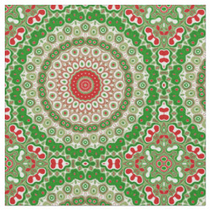 Festliches Rot & Grün Mandala mit festlicher Symme Stoff