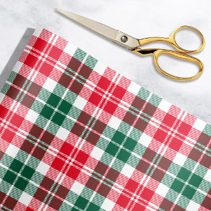 Festliches Rot Grün und Weiß Tartan Weihnachten Geschenkpapier