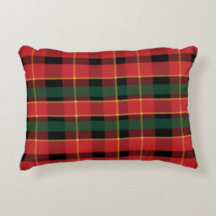 Festliches Rot & Grün Weihnachts-Karo-Tartan Dekokissen