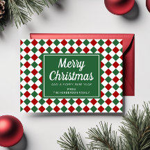 Festliches Rot und Grün kariert Weihnachten