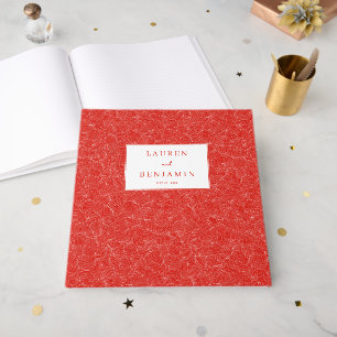 Festliches rotes Floral Gästebuch