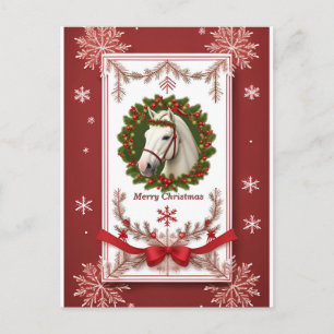 ❤️ Festliches rotes Wintermärchen ❄️ Schneeweißes  Postkarte