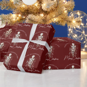 Festliches Rotgold Nussknacker Weihnachten Dunkel Geschenkpapier