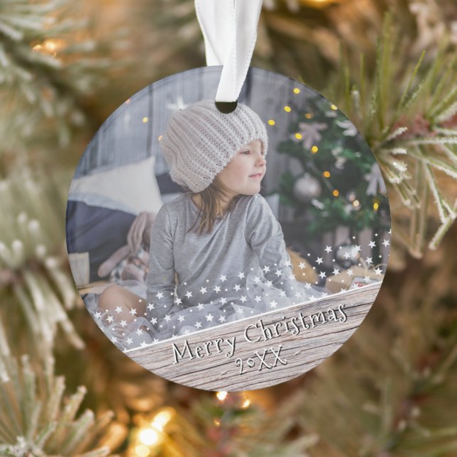 Festliches Rustikales Holz Sterne Weihnachtskuchen Ornament (Baum)