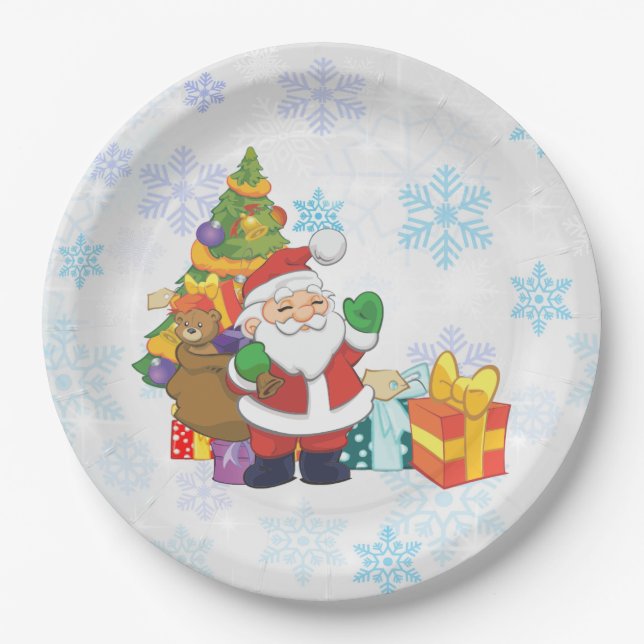 Festliches Santa Claus Party Pappteller (Vorderseite)