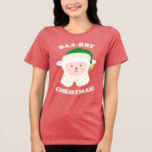 Festliches Schaf sagt Baa-hre Weihnachten! Tri-Blend Shirt