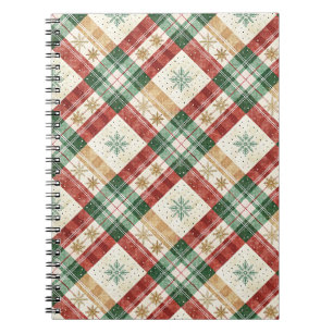 Festliches schottisches Tartan-Karo-Festtagsmuster Notizblock