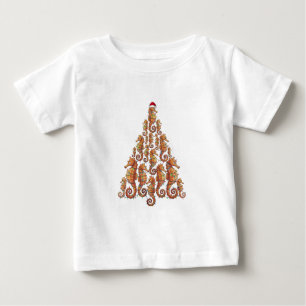 Festliches Seepferdchen mit einem Weihnachtsmannhu Baby T-shirt