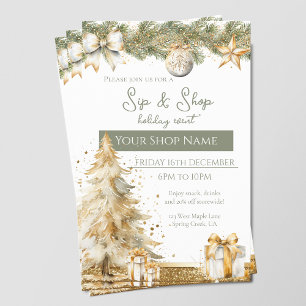 Festliches Sip & Shop Holiday Event Elegantes Mark Flyer