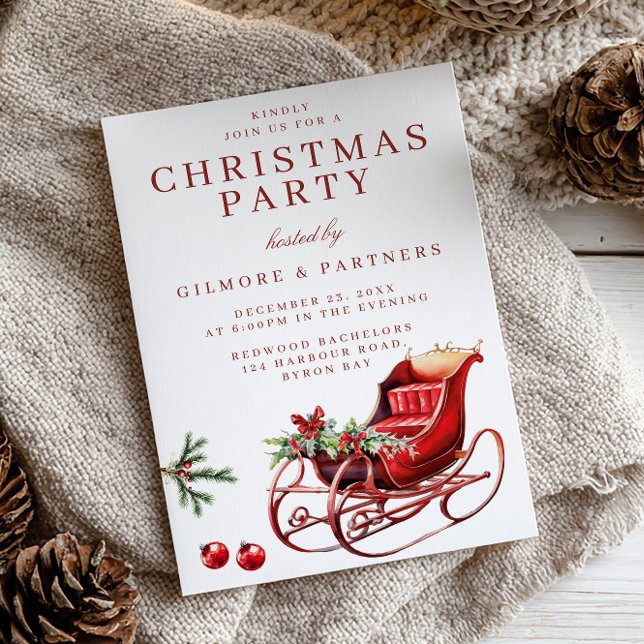 Festliches Sleigh Corporate Weihnachten Party Einladung (Von Creator hochgeladen)