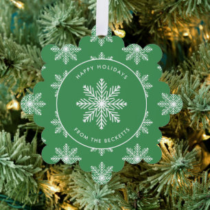 Festliches Snowflake Weihnachts-Foto Ornament Karte