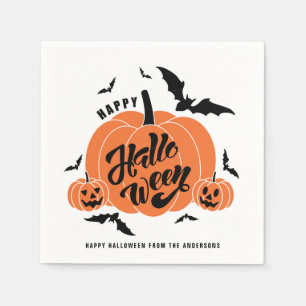 Festliches Spooky Pumpkins Halloween-Party Serviette