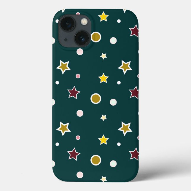 Festliches Sternenmuster auf dunklem Teal Case-Mate iPhone Hülle (Rückseite)