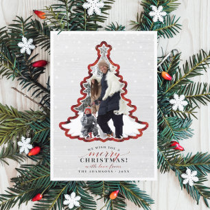 Festliches Tartan Weihnachtsbaum Rahmen Holiday Fo Feiertagskarte