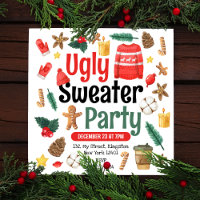 Festliches Ugly Sweater Party Wasserfarbe