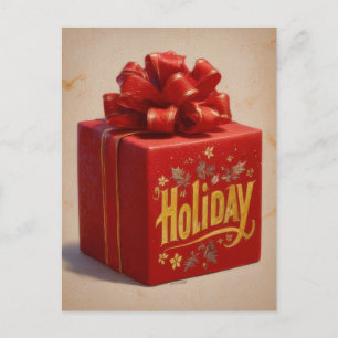 Festliches und elegantes Weihnachtsgeschenkbox-Pos Postkarte