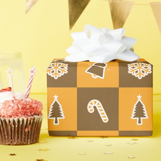 Festliches Urlaubsrastermuster Geschenkpapier (Geburtstagsparty)