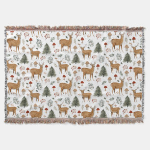 Festliches Vintage-Weihnachts-Waldtier-Hirsch-Must Decke
