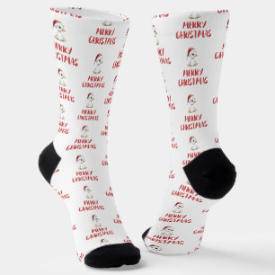 Festliches Wasserfarben-Weihnachtsgans-Ente Socken