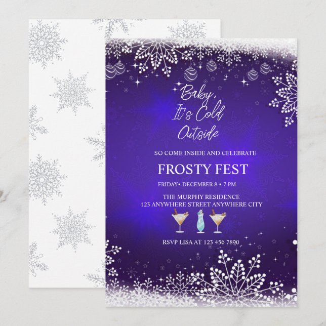 Festliches Weihnachts-Cocktail-Party Einladung (Vorne/Hinten)