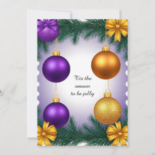 Festliches Weihnachtsborder mit goldenen Ornamente Karte
