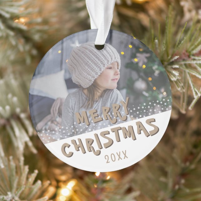 Festliches Weihnachtsfest Keepake Foto Ornament (Baum)