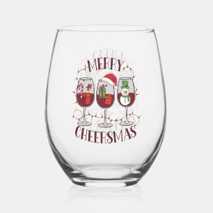 Festliches Weihnachtsfest - Party Weinglas Ohne Stiel